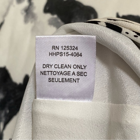 HAUTE HIPPIE swan black white floral dots silk mixed print maxi skirt - Picture 9 of 9